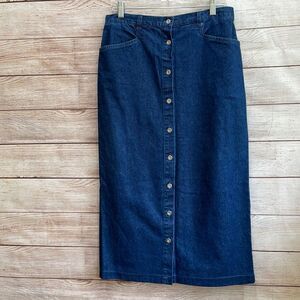 VINTAGE STUDIO WORKS DENIM MODEST MAXI SKIRT‎